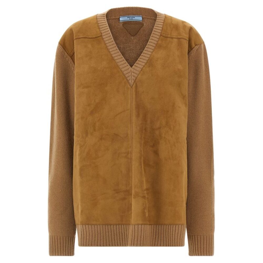 Prada Brown Virgin Wool Women's Cardigan